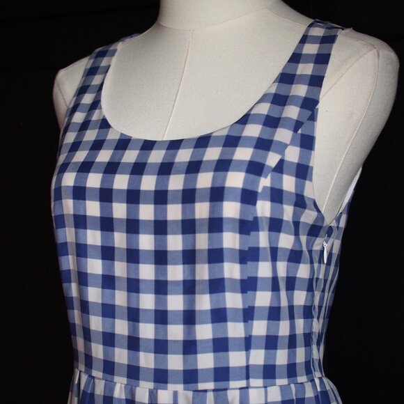 Icone | Sleeveless Blue & White Gingham Dress - Picture 4 of 7